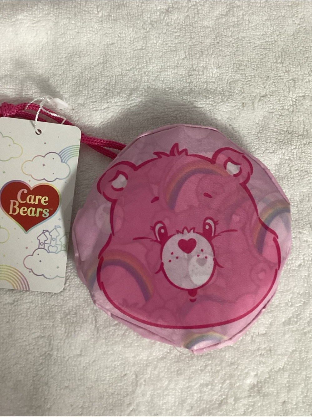 Care Bears Cheer Bear Pink Eco Friendly Reusable Nylon Shopper Tote NEW Easy Fol - Picture 3 of 4